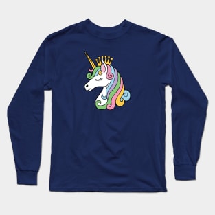 Unicorn Princes With Crown Long Sleeve T-Shirt